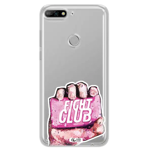 a hand holding a pink bag Huawei Y7 2018 Clear TPU Case