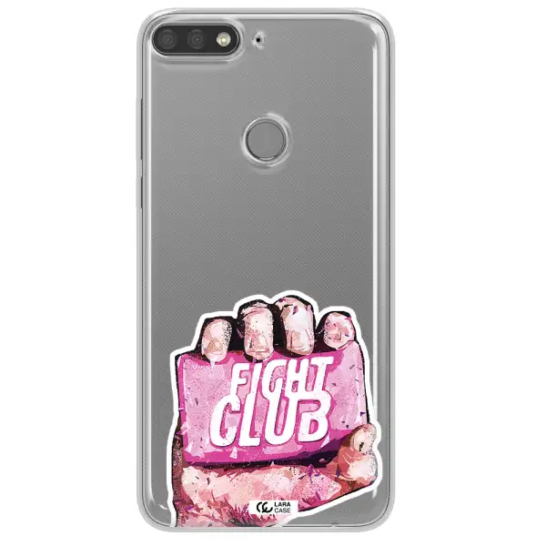 a hand holding a pink bag Huawei Y7 Prime 2018 Clear TPU Case