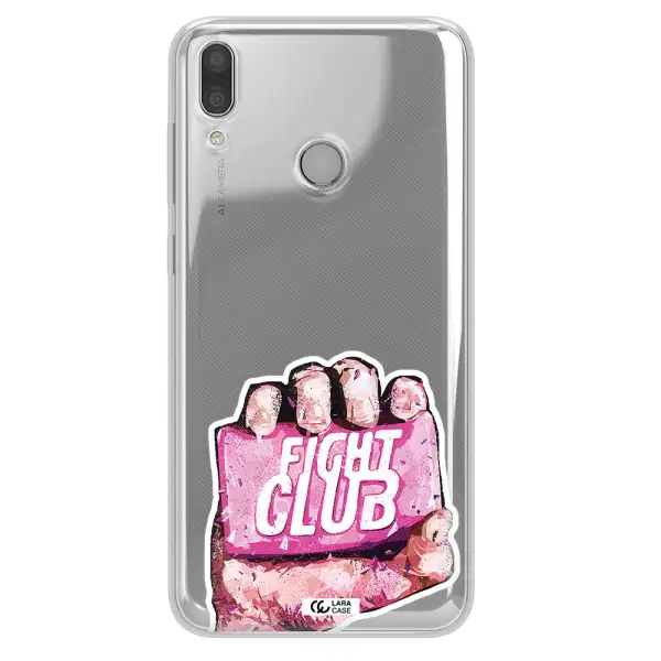 a hand holding a pink bag Huawei Y9 2019 Clear TPU Case
