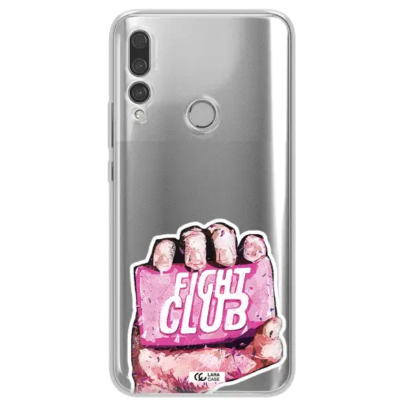 a hand holding a pink bag Huawei Y9 Prime 2019 Clear TPU Case