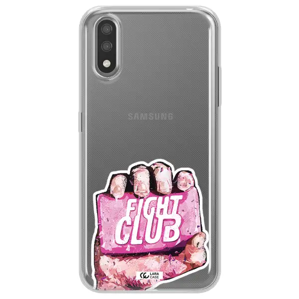 a hand holding a pink bag Samsung A01 Clear TPU Case