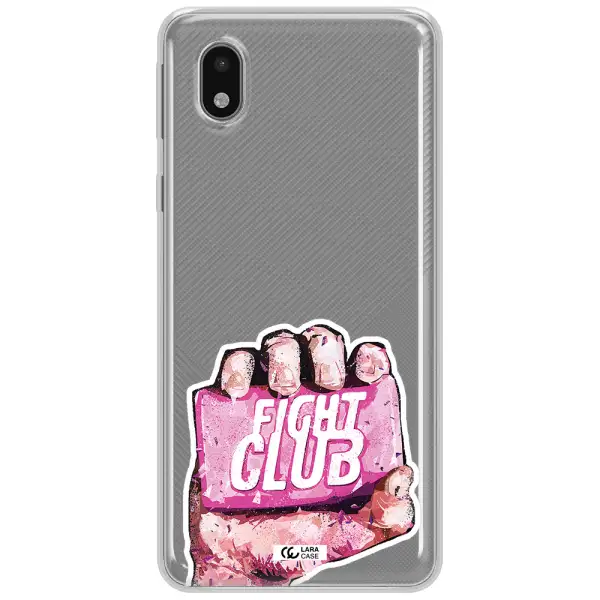 A Hand Holding A Pink Bag Samsung A01 Core Clear Tpu Case