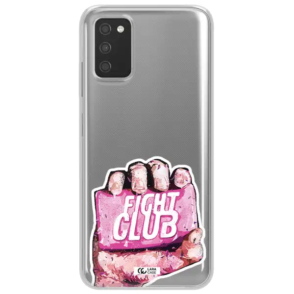 a hand holding a pink bag Samsung A03S Clear TPU Case