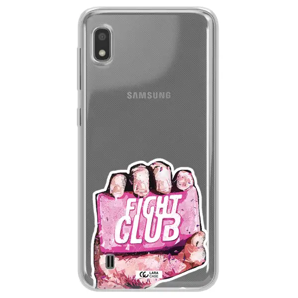 a hand holding a pink bag Samsung A10 Clear TPU Case
