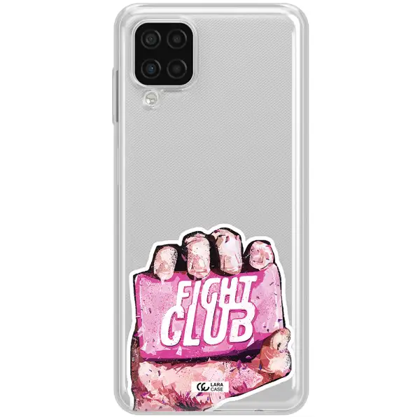 a hand holding a pink bag Samsung A12 4g Clear TPU Case
