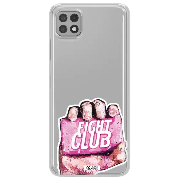 a hand holding a pink bag Samsung A22 5g Clear TPU Case
