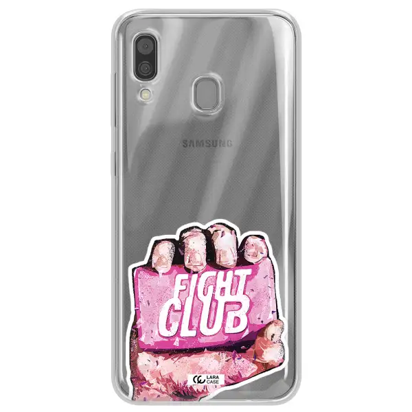 a hand holding a pink bag Samsung A30 Clear TPU Case