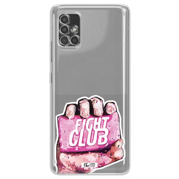 A Hand Holding A Pink Bag Samsung A40S Clear Tpu Case