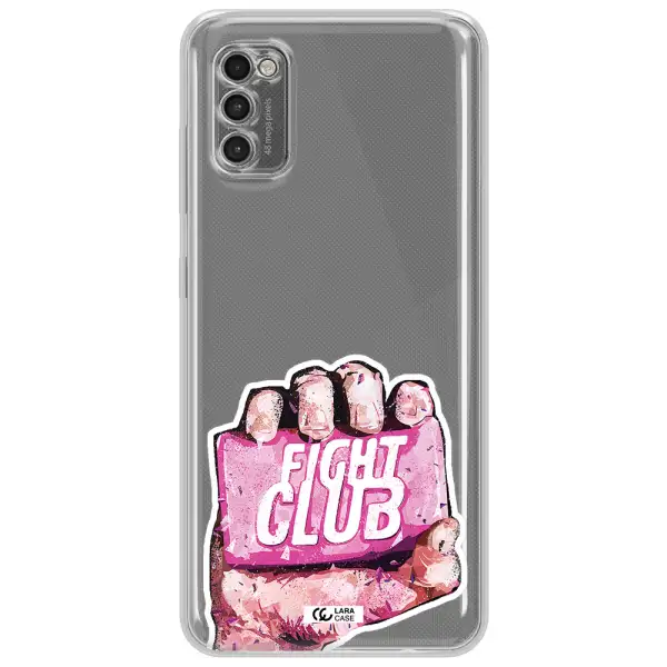 A Hand Holding A Pink Bag Samsung A41 Clear Tpu Case
