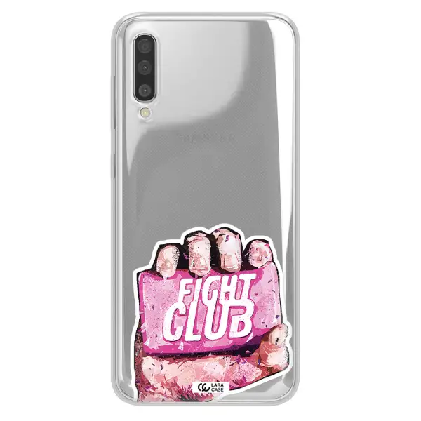 A Hand Holding A Pink Bag Samsung A50S Clear Tpu Case