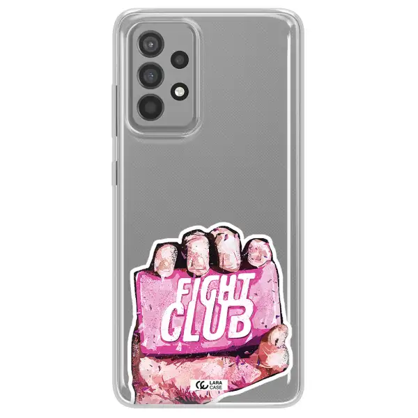 a hand holding a pink bag Samsung A52 Clear TPU Case