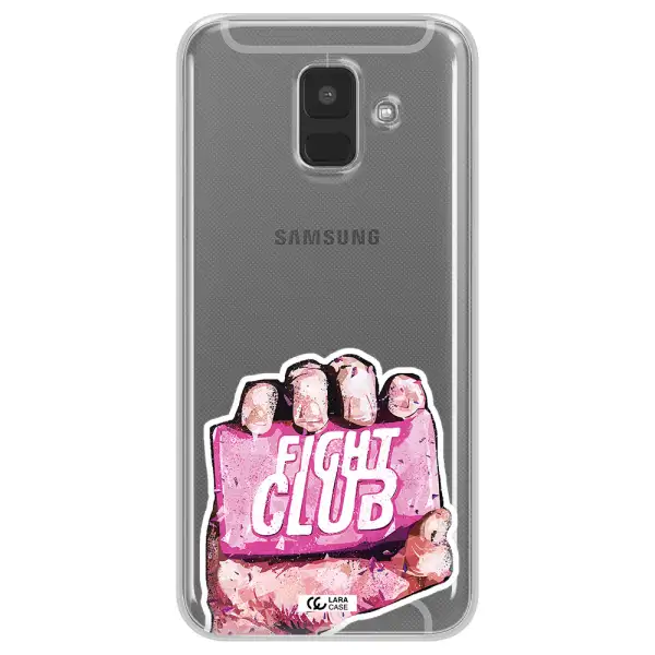 a hand holding a pink bag Samsung A6 Clear TPU Case