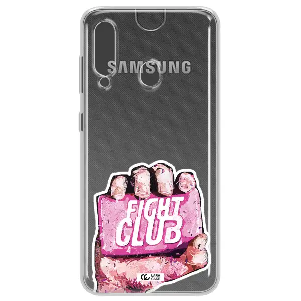 a hand holding a pink bag Samsung A60 Clear TPU Case