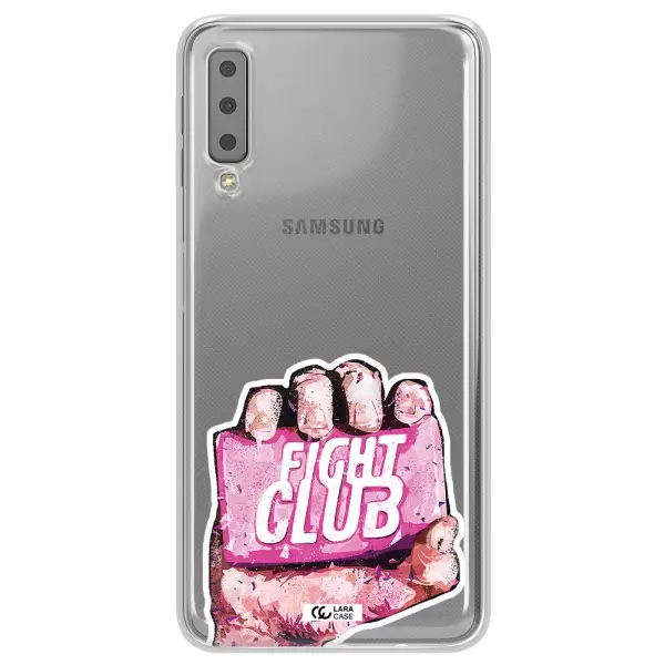 a hand holding a pink bag Samsung A7 2018 Clear TPU Case