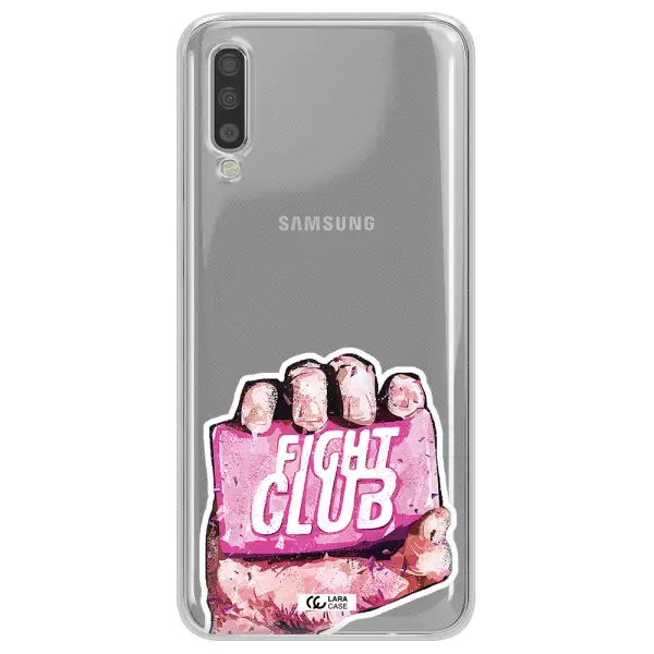 a hand holding a pink bag Samsung A70 Clear TPU Case