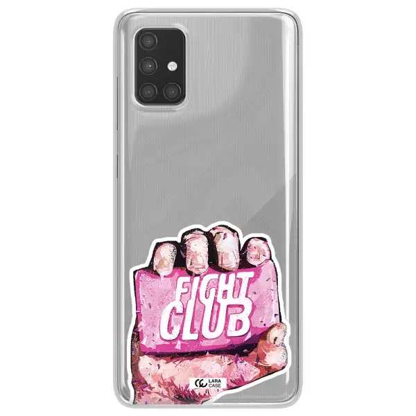 a hand holding a pink bag Samsung A71 Clear TPU Case