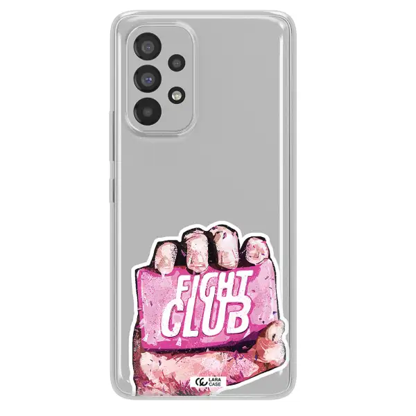 a hand holding a pink bag Samsung A73 Clear TPU Case