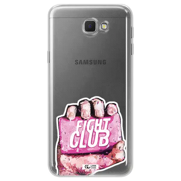 a hand holding a pink bag Samsung J5 Prime Clear TPU Case