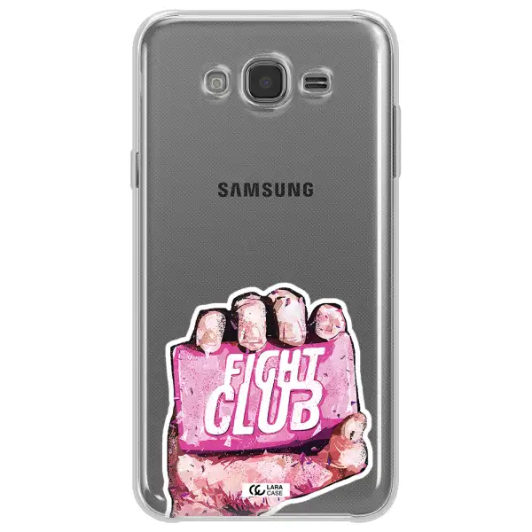 a hand holding a pink bag Samsung J7 Clear TPU Case