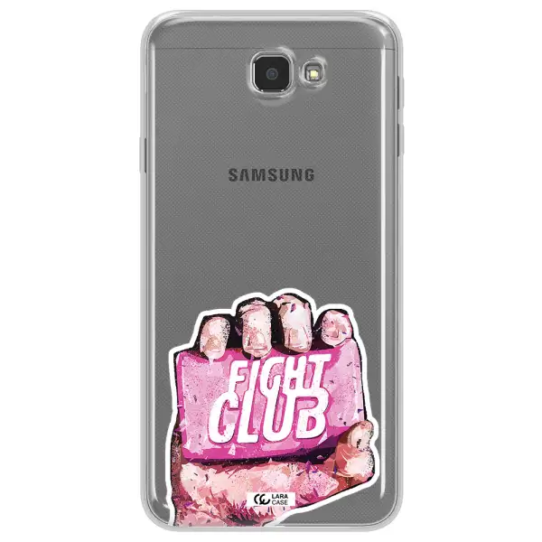 a hand holding a pink bag Samsung J7 Prim Clear TPU Case