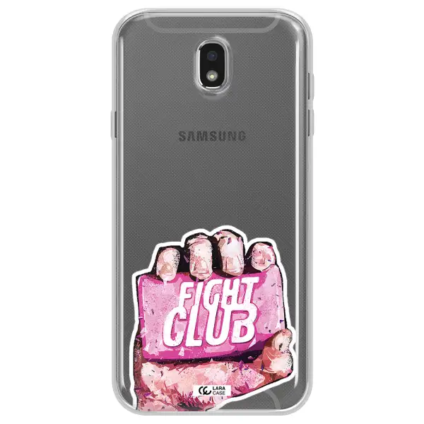a hand holding a pink bag Samsung J7 Pro Clear TPU Case