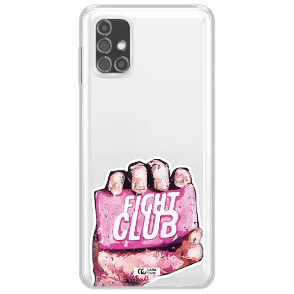 a hand holding a pink bag Samsung M31S Clear TPU Case