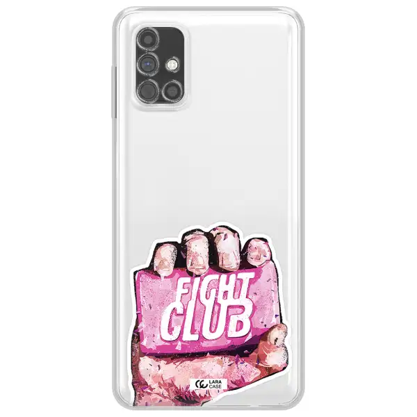 a hand holding a pink bag Samsung M51 Clear TPU Case
