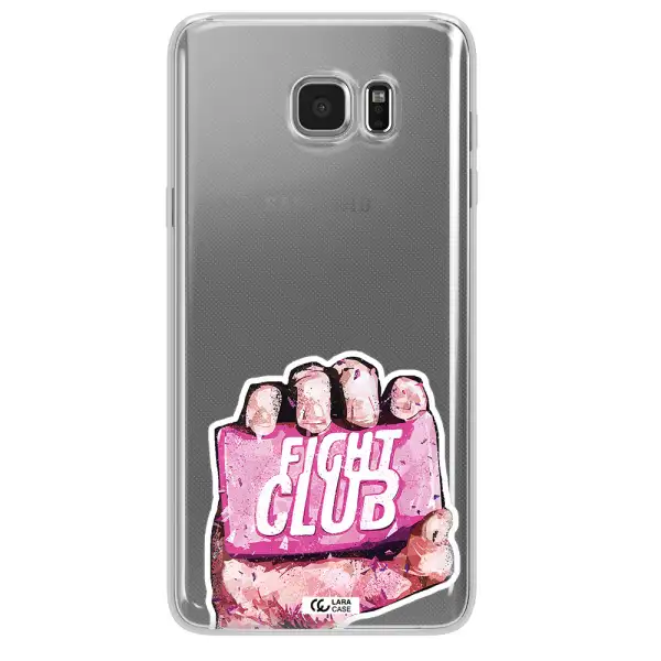 a hand holding a pink bag Samsung Note 5 Clear TPU Case