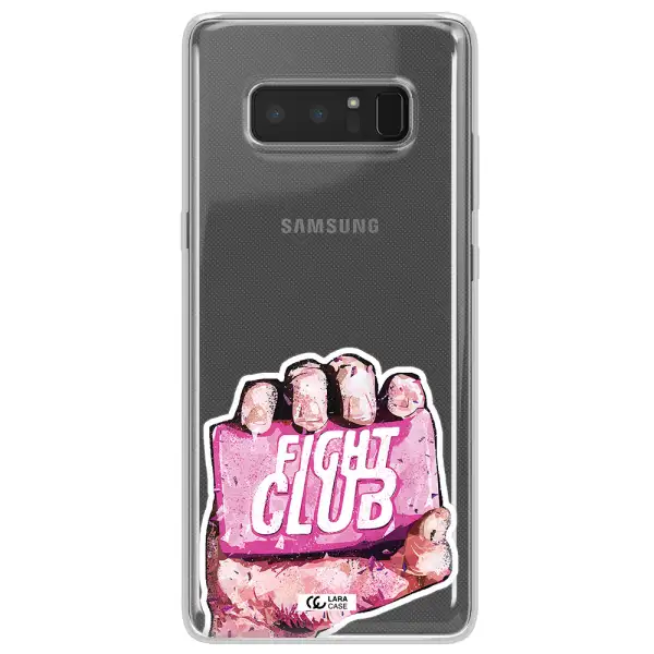 a hand holding a pink bag Samsung Note 8 Clear TPU Case