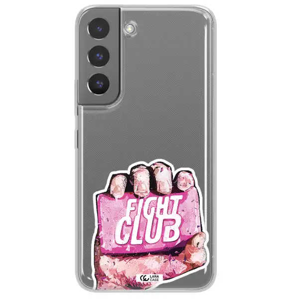 a hand holding a pink bag Samsung S 22 Clear TPU Case