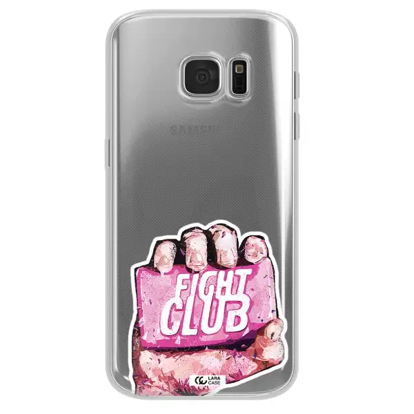 a hand holding a pink bag Samsung S 7 Clear TPU Case