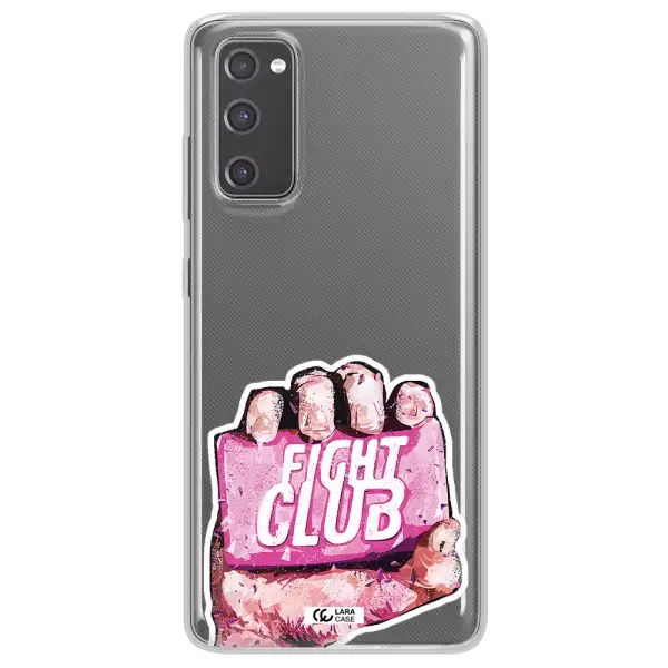a hand holding a pink bag Samsung S20 Fe Clear TPU Case