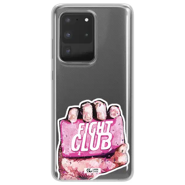 a hand holding a pink bag Samsung S20 Ultra Clear TPU Case