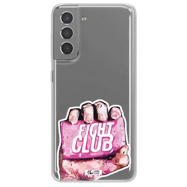 a hand holding a pink bag Samsung S21 Plus Clear TPU Case