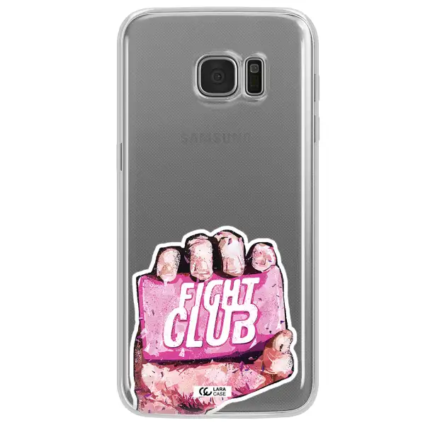 a hand holding a pink bag Samsung S7 Edge Clear TPU Case