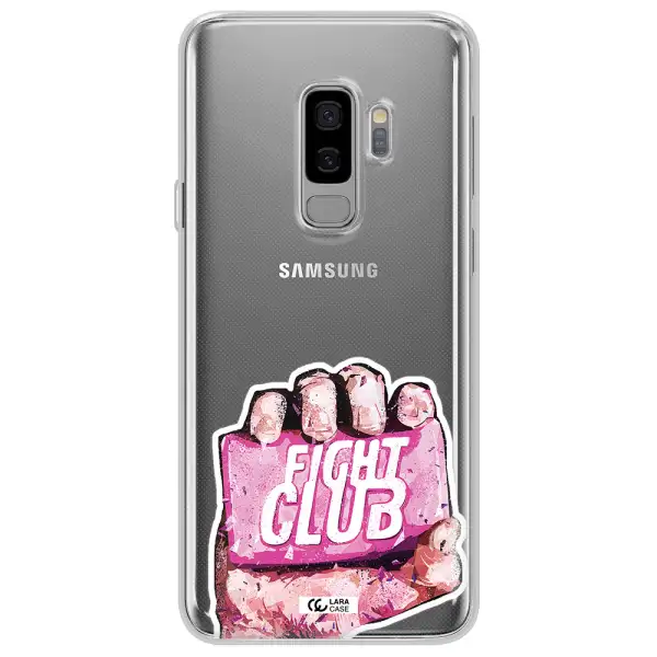 a hand holding a pink bag Samsung S9 Plus Clear TPU Case