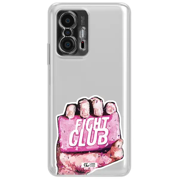 A Hand Holding A Pink Bag Xiaomi 11T Clear Tpu Case