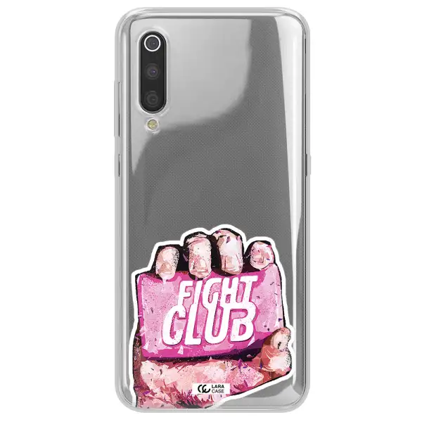 a hand holding a pink bag Xiaomi Mi 9 Clear TPU Case