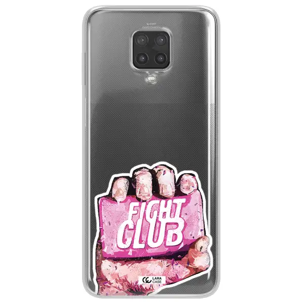 a hand holding a pink bag Xiaomi Note 9 Pro Clear TPU Case