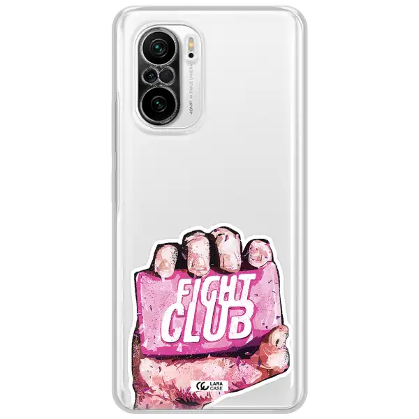 A Hand Holding A Pink Bag Xiaomi Poco F3 Clear Tpu Case