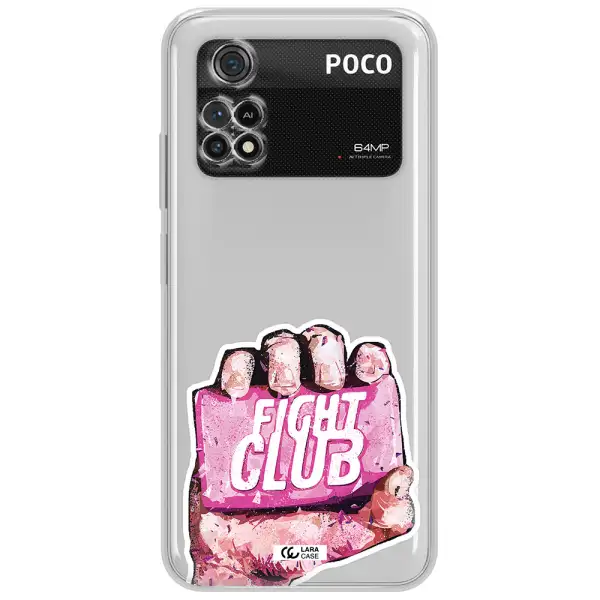 A Hand Holding A Pink Bag Xiaomi Poco M4 Pro 4G Clear Tpu Case