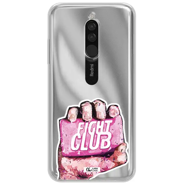 A Hand Holding A Pink Bag Xiaomi Redmi 8 Clear Tpu Case