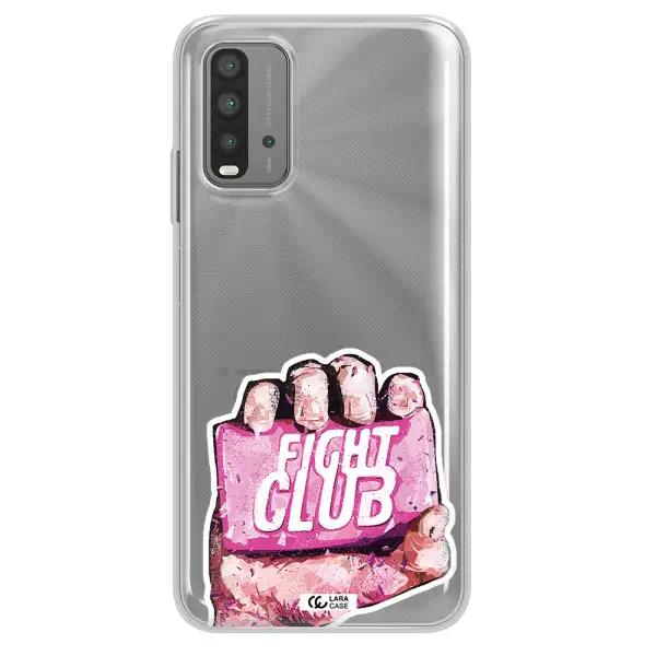a hand holding a pink bag Xiaomi Redmi 9T Clear TPU Case