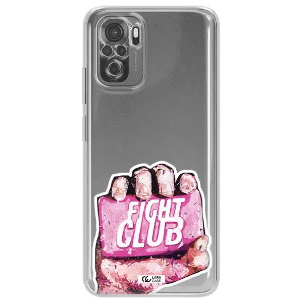 A Hand Holding A Pink Bag Xiaomi Redmi Note 10S Clear Tpu Case