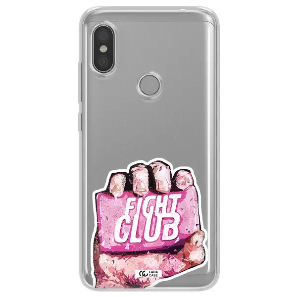 a hand holding a pink bag Xiaomi Redmi Note 6 Pro Clear TPU Case