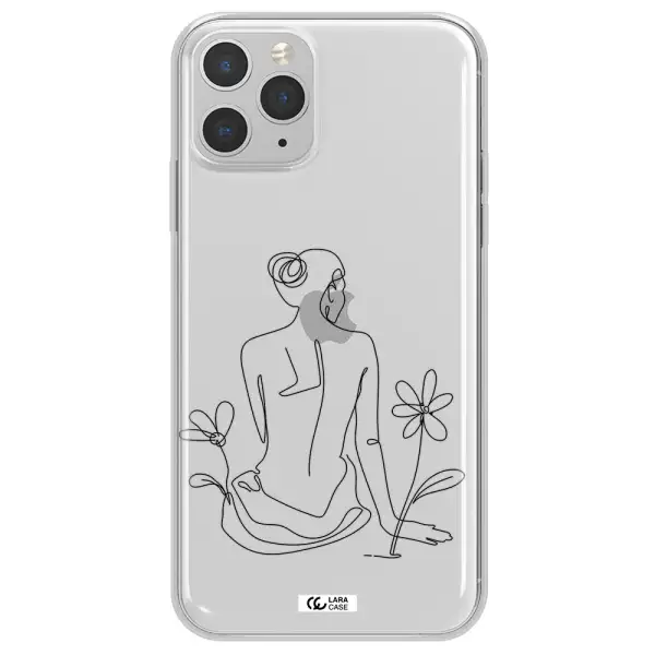 a woman sitting on a flower Apple iPhone 11 pro Clear TPU Case
