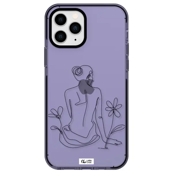a woman sitting on a flower Apple iPhone 11 pro impact Lilac Case