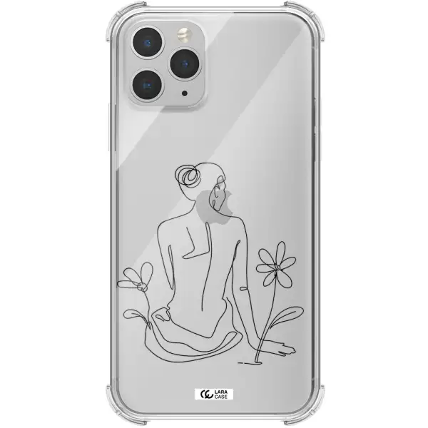 a woman sitting on a flower Apple iPhone 11 pro max Clear PC Case