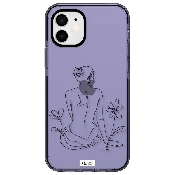 a woman sitting on a flower Apple iPhone 12 impact Lilac Case