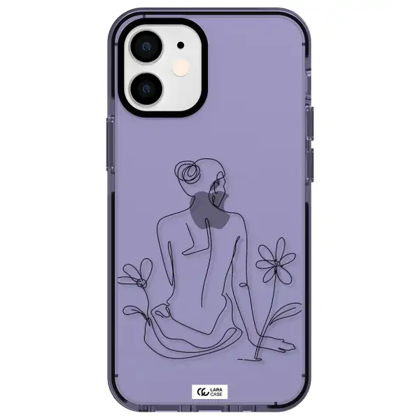 a woman sitting on a flower Apple iPhone 12 mini impact Lilac Case